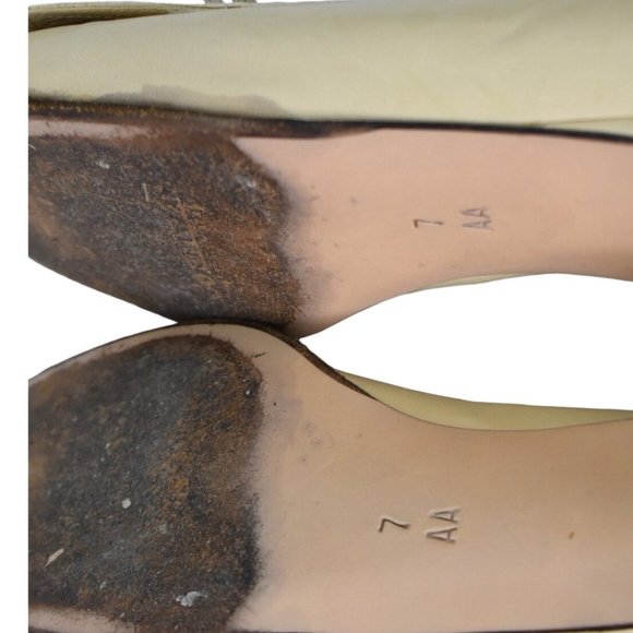 Cole Haan Studio Heels 7 AA Womens Beige Narrow Bow Front Block Heel Slip On - Picture 12 of 13